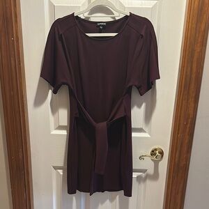 Express Red Mini Tie Front Dress